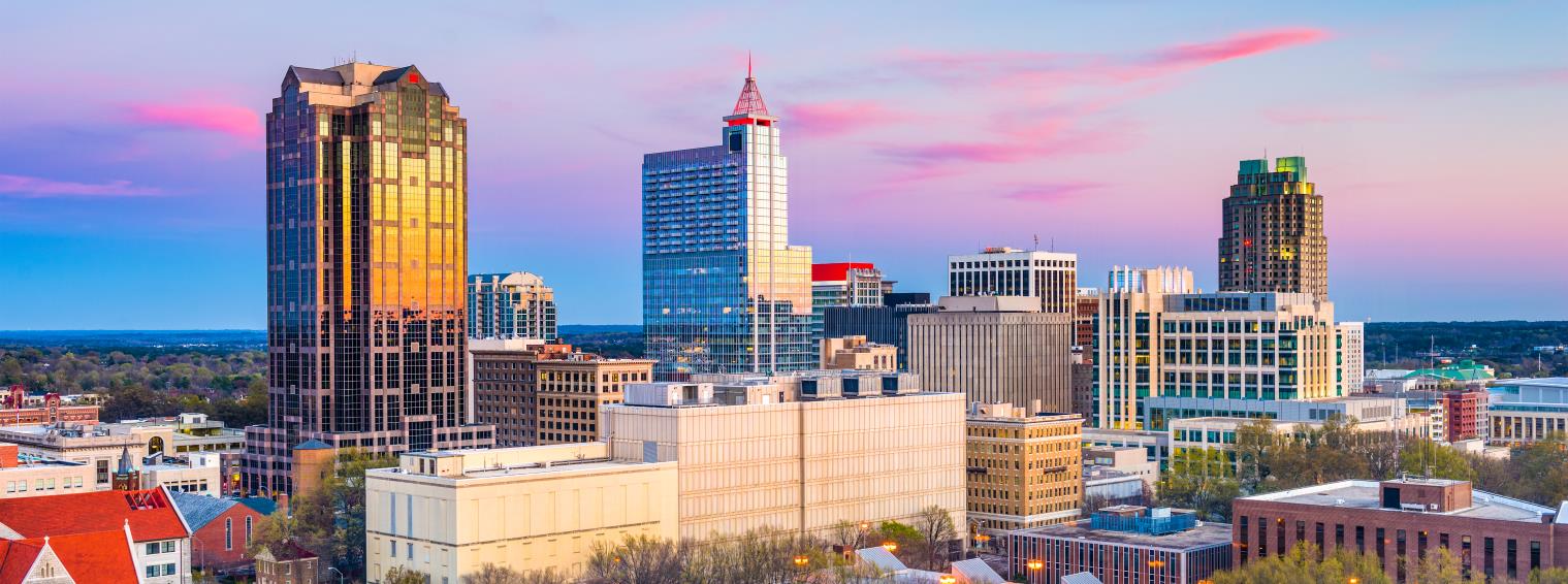 Raleigh, North Carolina, USA downtown city skyline.